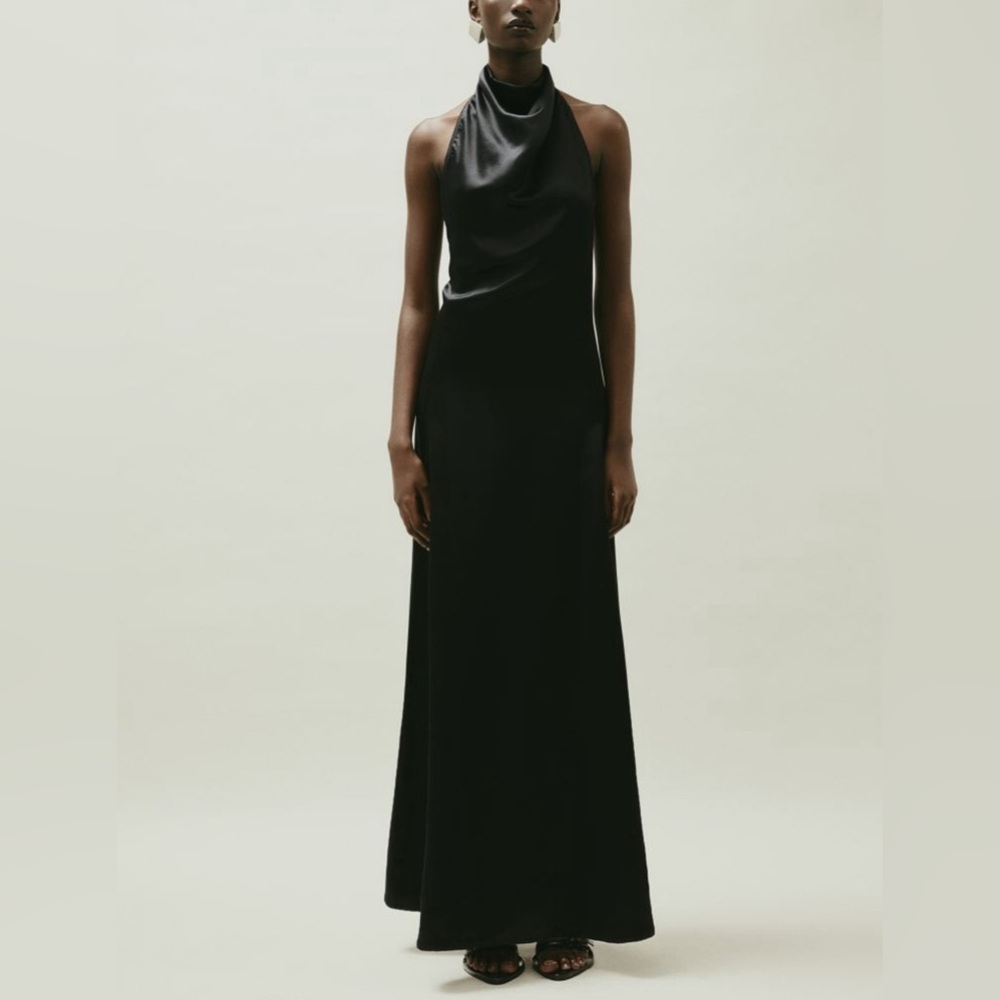 Hm studio silk blend halter neck dress